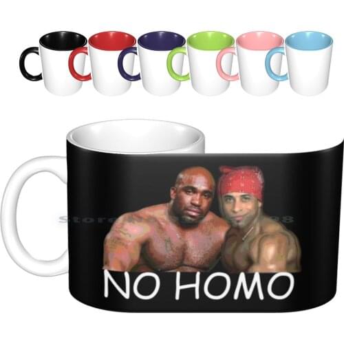 No Homo ( X Barry Wood ) Ceramic Mugs Coffee Cups Milk Tea Mug Barry Wood Guy Sitting On A Bed Ricardo Homo No Homo Gay Lgbt