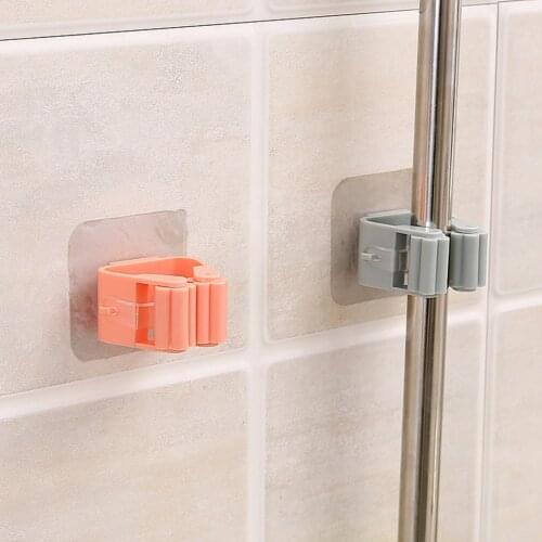 Adhesive Multi-Purpose Wall Mounted Mop Organizer Holder RackBrush Broom Hanger Hook bathroom Strong Hooks