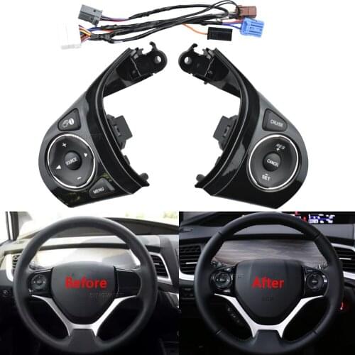 For Honda Civic 2012-2015 Steering Wheel Control Switch Buttons Car styling Audio Radio Remote Cruise Control Button with cables