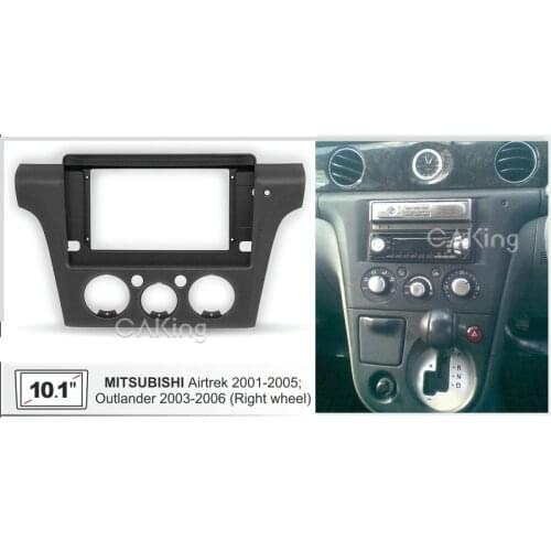 10.1 inch Car Radio Facia Panel for 2001-2005 MITSUBISHI AIRTREK OUTLANDER (Right Wheel) Fascia Dash Kit Panel Plate Trim Bezel