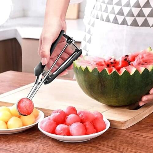 3 Sizes Ice Cream Scoop Fruit Dessert Spoon Stainless Steel With Anti Slip Grip Ice Cream Ball Maker Home Kitchen Accessories