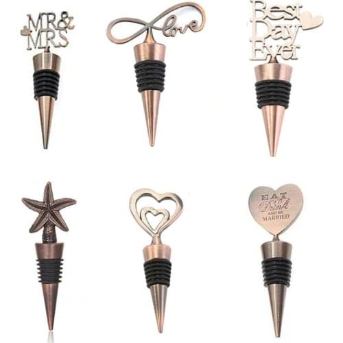 Love Heart Shape,Starfish,Mr&Mrs Wine Bottle Stopper Zinc Alloy Reusable Plug Keep Wine Fresh For Sweetheart Favors Wedding Gift