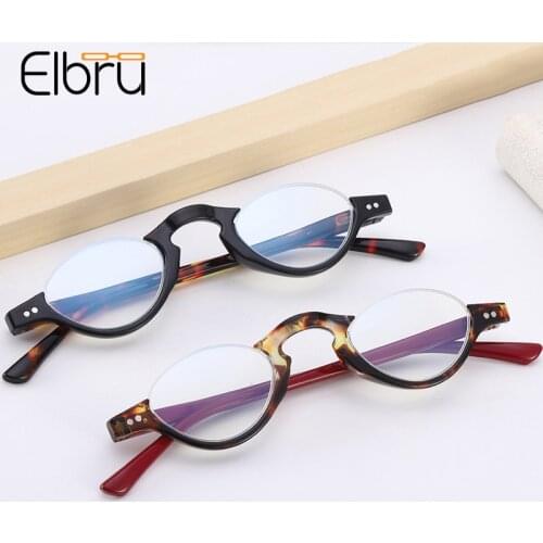 Elbru Hot Style Anti-blue Light Reading Glasses Soft Half-frame Presbyopia Eyeglasses For Men And Women With Diopter +10 to +3.5
