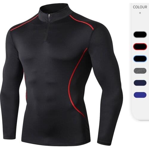 Autumn Winter Men T-Shirt Fitness Running Training Sport Shirts Long Sleeve High Elastic Gym Clothing Quick Dry Sweat Shirt