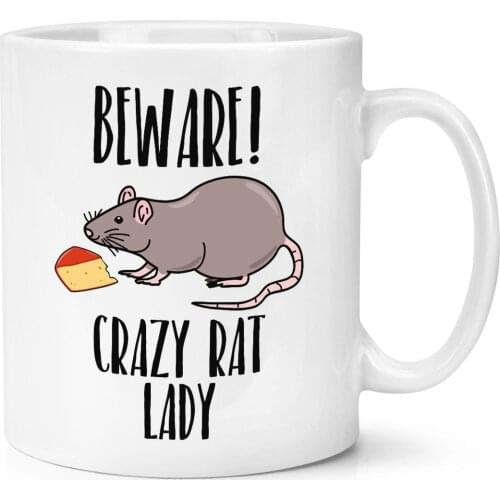 Beware Crazy Rat Lady 11oz Mug Funny Coffee Ceramic Mug Milk Tea Cup Mugs