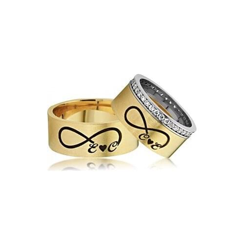 Sterling silver Personalized Infinity Couple Wedding Rings