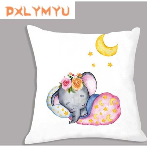 Elephant Cushion Cartoon Pillow Plush Pillowcase For Sofa Kids Room Bed Decoration Throw Pillow 45X45CM