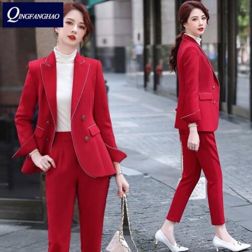 Женские брючные костюмы с пиджаком QingFangHao China At AliExpress
