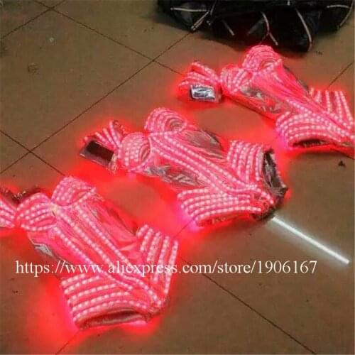 RGB Colorful LED Sexy Women Dress Suits Luminous Flashing Ballroom Costumes Party Dance Event Party Supplies Led Clothing