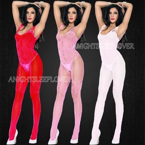 Sexy Bodystockings Women Fishnet Open Crotch catsuit Mesh tights Lingerie Erotic Bodysuit Sleepwear Crotchless Teddies