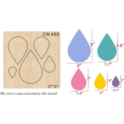 Raindrop earrings cutting dies wooden dies scrapbook cut sky