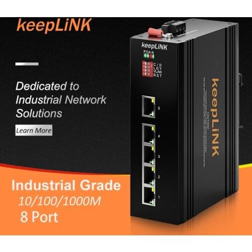 5 Port Gigabit Ethernet Network Switch Unmanaged IP40 Ethernet Splitter Industrial Grade Outdoor DIN Rail Mounting Switch