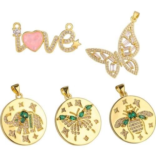 Bee Butterfly Charms Pendant DIY Handmade Jewelry Accessories Bracelet Necklace Finding Making Luxury Birthday Christmas Gifts