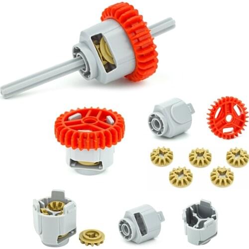 Technical Parts Differential Gear-28 Teeth With Round Axle Hole Differential Gear House 65414+65413 MOC Building Block DIY Parts
