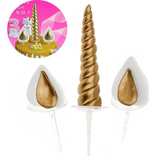 Party Cake Decoration Unicorn Ear Western-style Dessert Decoration Dim Sum Cake Plug-in Fondant Cake Baking Decoration Tool