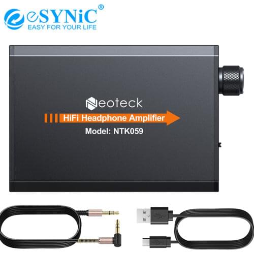 ESYNiC HiFi Headphone Earphone Amplifier Aux In Port For iPhone Android Music Player AMP 3.5mm Headphone Jack Aluminum Amplifier