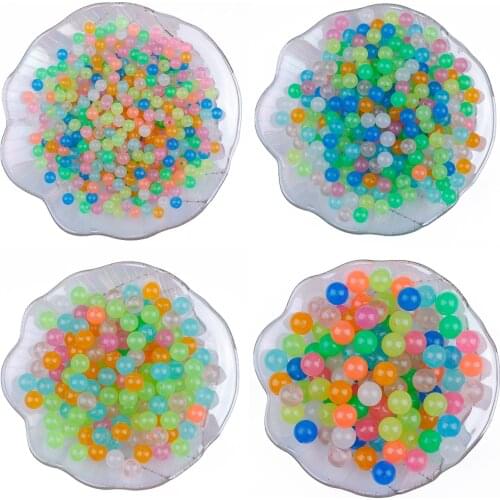 50-200Pcs 6 8 10 12mm Crystal Acrylic Glow In The Dark Luminous Kids Children Toy Water Ball Beads Wedding Home Party Decoration