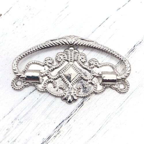 Vintage Door Handle Antique Furniture Knobs and Handles Silvery Color for Kitchen Cabinets Cupboard Handles Pull Hollow Design