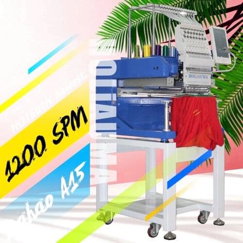 Top Quality One Head 15 Needle 1200SPM High Speed Computer Embroidery Machine like Tajima embroidery machine for hat/tshirt/flat