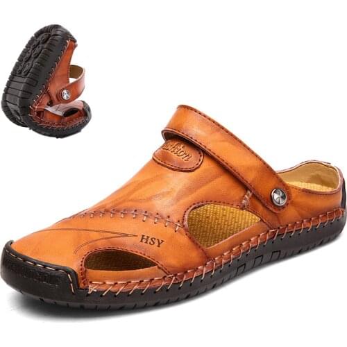 Xishizhaoguang Men's Leather Sandals