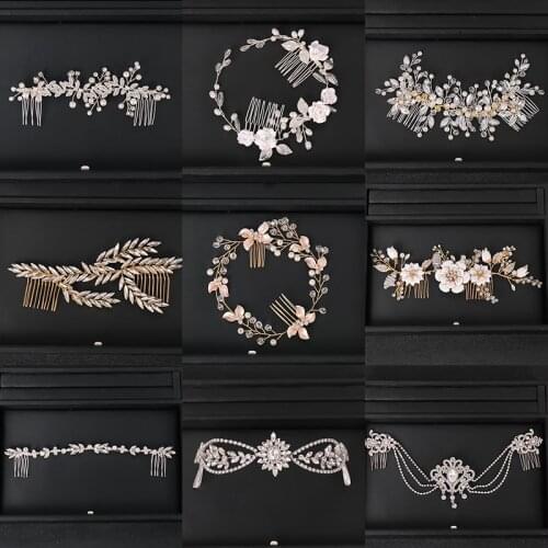 Pearl Leaf Hair Comb Headband Hair Accessories For Women Tiara Headband Wedding Accessories Headband Bridal Hairpin Tiara Gift
