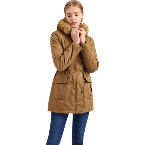 S To 3XL Plus Size Winter Coat Velvet Fleece Jackets Hooded Warm Women Parkas Long Sleeve Pockets High Waist Outerwear TD336