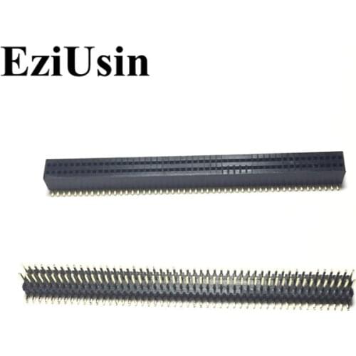 10pcs 0.8mm 0.8 Double Dual Row male Female 2*50p 2x50p Breakaway PCB Board Pin Header socket Connector Pinheader SMT