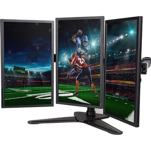 10"-27" Triple Screen Monitor Holder Mounting Arm Three LCD LED Display Stand Full Motion Free Lifting Loading 10kgs each D2T