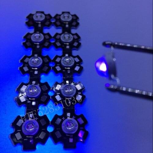 10pcs 3W High Power LED UV Light Chip 395-400nm Ultra Violet with 20mm star pcb DIY
