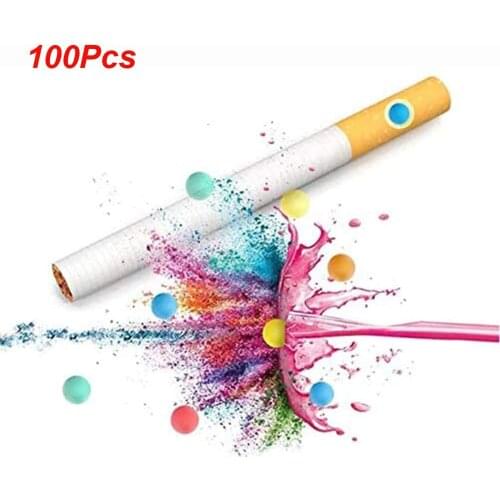 100pcs Cigarette Pops Beads Aromatic DIY Explosion Bead Ball Cigarette Holder Menthol Cigarette Filters Smoking Accessories Tool