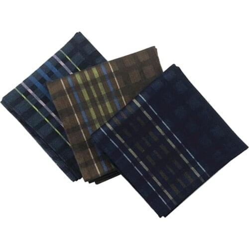 3 Pieces Men Handkerchiefs Plaid Handkerchiefs Made of 100% Cotton, Soft