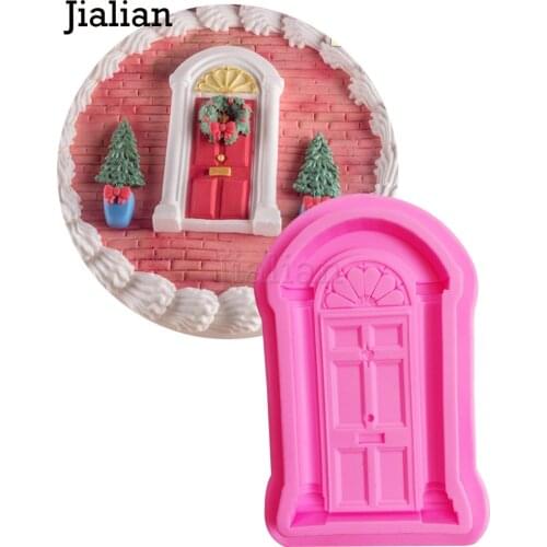 3D Door silicone moulds fondant baking mold cake decorating tools chocolate gumpaste molds F0975