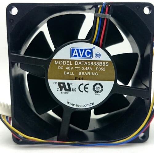 1pcs DATA0838B8S DC 48V 0.48A 4-Pin sever axial cooling fan 8038 80*80*38mm 80mm