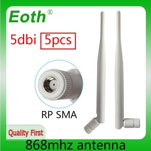 5pcs 868MHz 915MHz Antenna 5dbi RP-SMA Connector 868 MHz 915 MHz antena GSM Antenne directional waterproof antenas for Lorawan