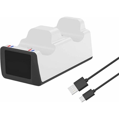 Mini Wireless Dual Ports Gamepad Charging Dock Stand Space Save Joystick Accessory for PS5