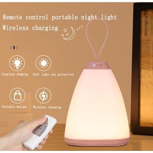 Wireless Led Night Lamps Remote Control Timing USB Charging Portable Breastfeeding Children Creative Bedside Table Lights