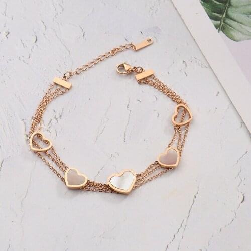 Bracelets For Women Charm Bracelet For Girls Exquisite Fashion New Female Bracelet Simple Rose Gold Titanium Steel Creative