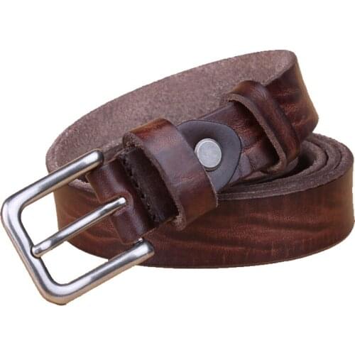 Good Quality Ladys Top-Grain One Piece Leather Jean Belts For Women Genuine Leather Belts with Zinc AlloyBuckle
