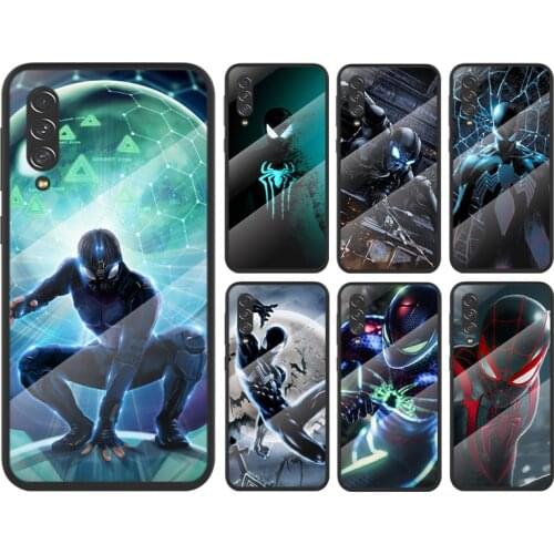 Marvel Dark Spider Man For Samsung Galaxy A91 A81 A72 A71 A52 A51 A41 A31 A21S A11 A01 Tempered Glass Cover Phone Case