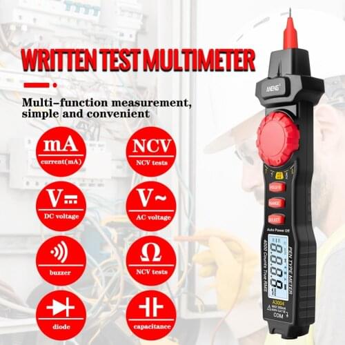 ANENG A3004 Digital Multimeter Pen Non Contact AC/DC Voltage Resistance Capacitance Hz Tester 4000 Counts Pen Type Meter