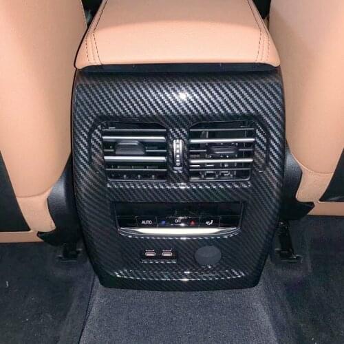 For BMW 3 Series G20 2019 2020 Carbon Style Rear Armrest Box A/C Air Vent Outlet Decoration Cover Trim Car Styling