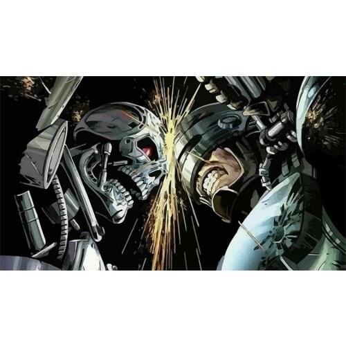 Robocop vs Terminator Hot Silk Fabric Wall Poster Art Decor Sticker Bright
