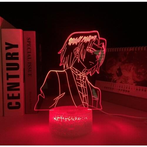 Hunter X Hunter Anime Figure Feitan Acrylic 3D Lamp White Base for Bedroom Decor Nightlight Birthday Gift LED Night Light