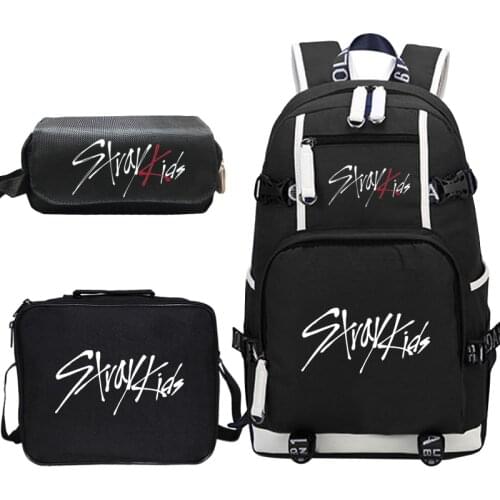 Stray Kids print Backpack Sets for Teenage Girl Boy School Bag Cutom Bagpack Women Men Casual Backpack Children Laptop Book Bag