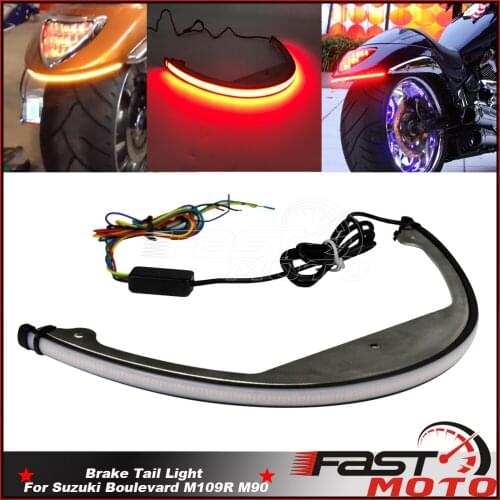 LED Fender Light Bar Kit Amber Red Running Tail Lights Brake Lamp Turn Signal Linhting For Suzuki Boulevard M109R M90 2006 -up