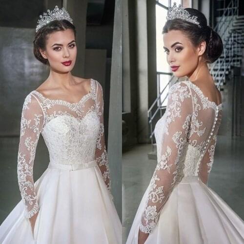 Long Sleeve Lace Appliques Scoop Neck Wedding Jackets Boleros Wraps Button Close Bridal Custom Made Jacket