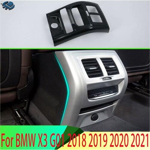 For BMW X3 G01 2018 2019 ABS Plastic Plated Armrest Box Rear Air Vent Frame Trim Cover
