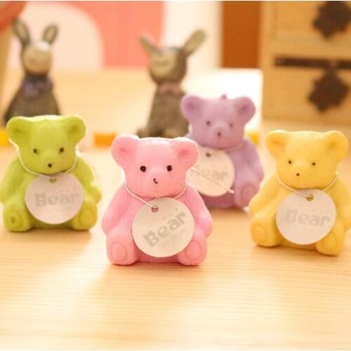 2pc Schoolbag Bear Eraser With Pencil Sharpener Creative Novelty Kids Stationery Pencil Eraser Promotion Office School Supplies