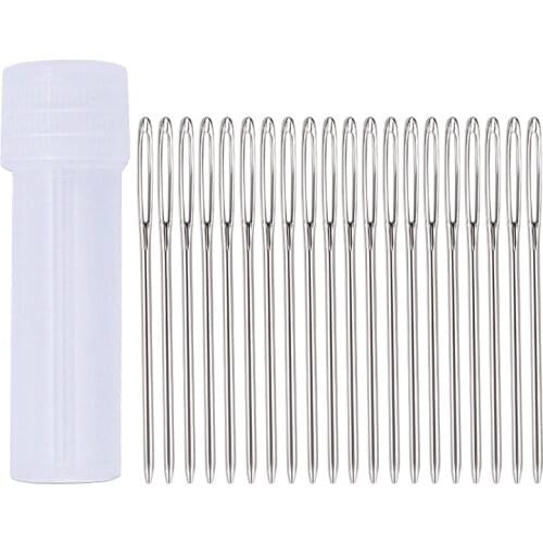 LMDZ 20 Pcs Large Eye Blunt Needles Knitting Big Eye Needle Manual Leather Sewing Cross Stitch Needle Embroidery