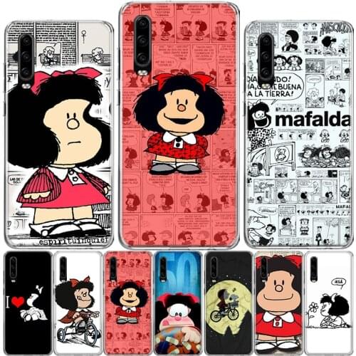Mafalda Phone Case For Huawei P40 P30 P20 P10 Mate 10 20 30 Lite Pro P Smart Z Plus 2019 Cover Shell Coque